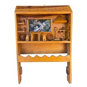 Vintage Miniature Diorama Kitchen Living Room Towel Holder Shelf Wall Art